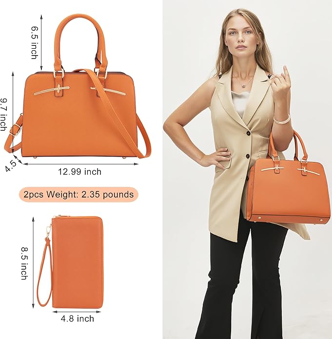 Purses for Women Handbag Wallet Tote Shoulder Hobo Bag Top Handle Satchel Purse Set 2pcs with 3 Compartments