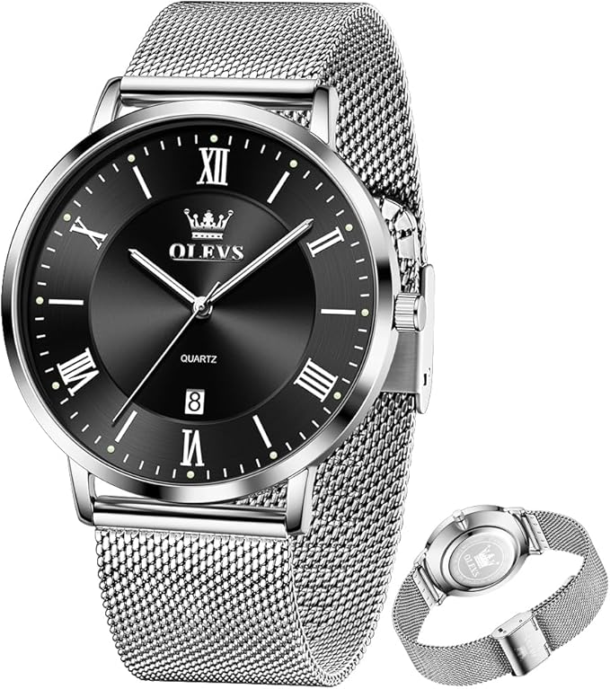 OLEVS Mens Gold Watches Analog Quartz Business Dress Watch Day Date Stainless Steel Classic Luxury Luminous Waterproof Casual Male Wrist Watches