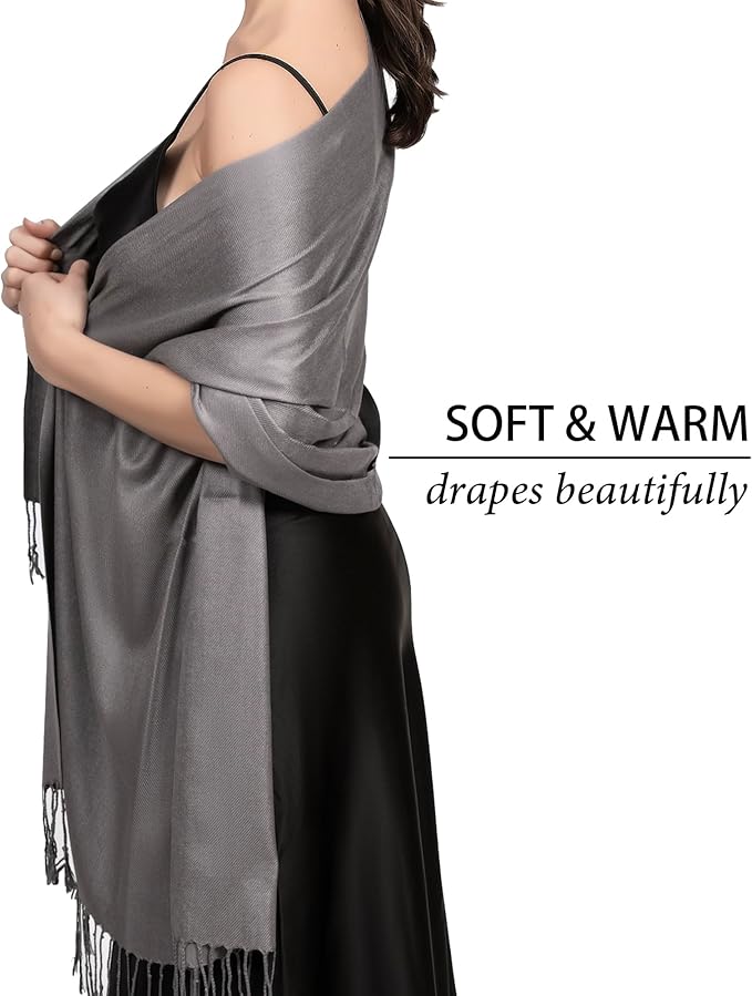 Achillea Soft Silky Pashmina Scarf for Women – Shawl Wrap for Evening Dresses, Bridesmaids, Weddings & Everyday Wear
