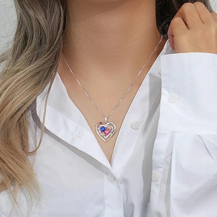 Iefil Mothers Day Gifts for Wife - Sterling Silver Birthstone Necklace Birthday Gifts for Her Wife