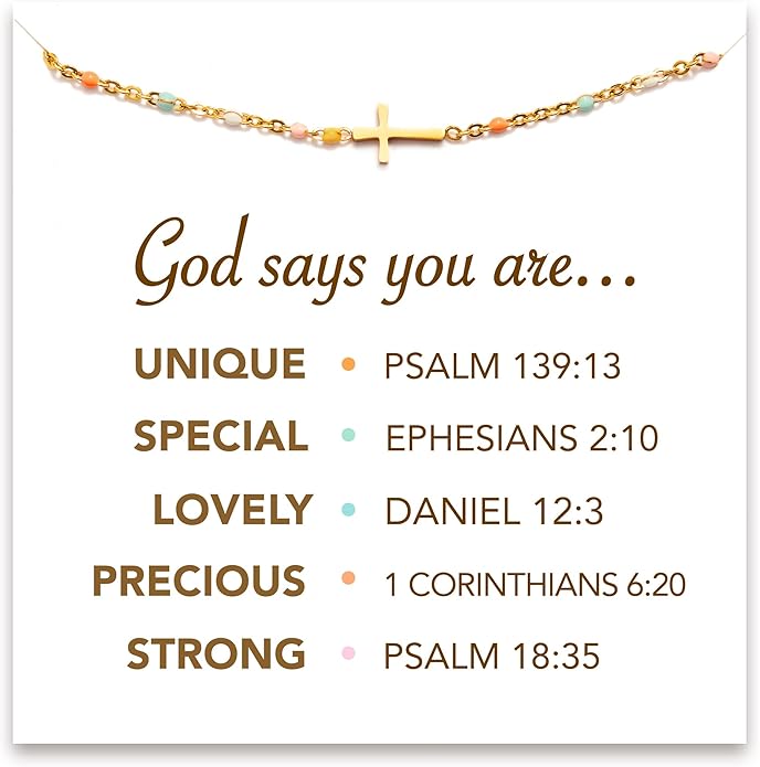 STORYJEWELLERY Christian Gifts for Women, Religious Confirmation and Baptism Gifts, Cross Bracelet for Women, Easter Gift, Encouragement Presents, Christian Jewelry