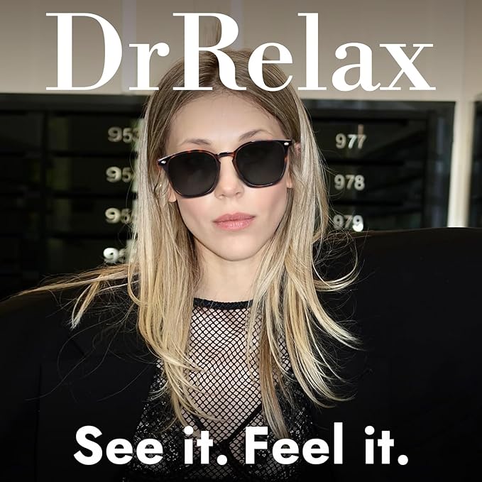 DrRelax Retro Sunglasses Womens Trendy Round Polarized Shades Sun Glasses