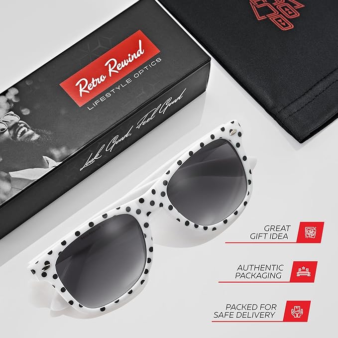 Retro Rewind Polka Dot Vintage Fashion Sunglasses for Women UV400