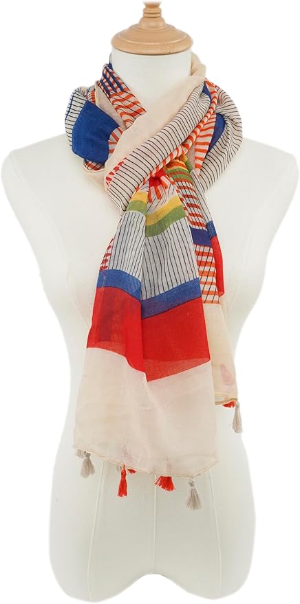 YOUR SMILE Large Boho Scarf for Women Lightweight Floral Printed Scarves Fall Winter Fashion Fringed Shawl wraps