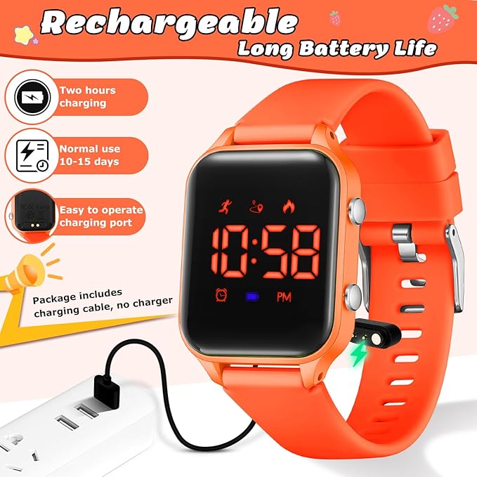L LAVAREDO Kids Digital Watches for Boys Girls,Waterproof Sport Watch with Pedometer Stopwatch Vibration Alarm for Ages 5-13,No App Fitness Tracker Watch for Kids Teens Birthday Christmas Gifts