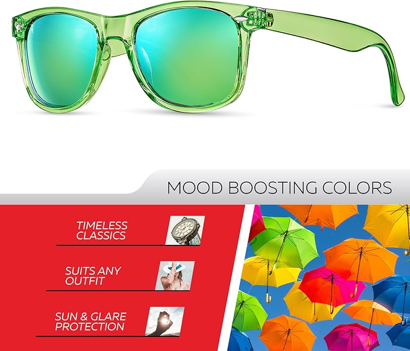 Retro Rewind Polarized Sunglasses for Men and Women - UV Protection Classic Sun Glasses