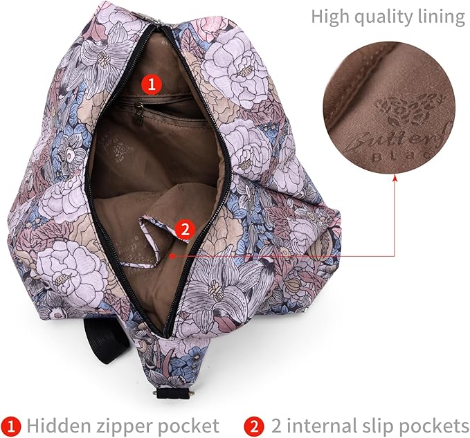 Black Butterfly Premium Backpack for Women, Bohemia Style Fashion Casual Daypack Backpack, Small Backpack Purse (07-grey plus)