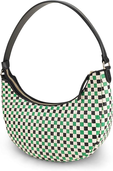Handmade Woven Genuine Leather Bag, Premium Quality, Crossbody Purse & Hobo Handbag, Diagonal Pattern, 11.81x3.94x9.06 Inches