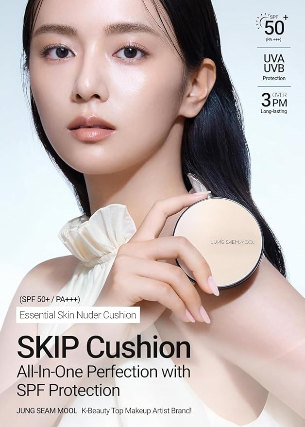 JUNG SAEM MOOL [ SPF ] Essential Skin Nuder Cushion (19 N-Light) | Refill Included (0.98 Fl Oz) | SPF50 Broad Spectrum | Natural Finish | Makeup Artist Brand