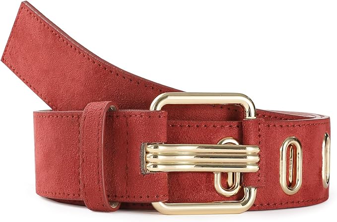Wide Belts for Women Leather Wide Belts Fashion Thick Black Belt With Gold Buckle Belt for Dresses