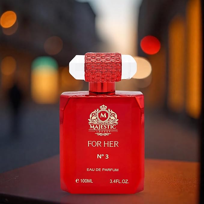Majestic For Her No3 - Womens Fragrance - Woody Amber Warm Spicy Perfume for Women - Notes of Bergamot and Saffron - 3.4 oz EDP Spray