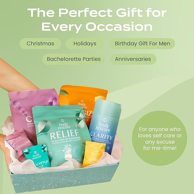 Body Restore Shower Steamers Aromatherapy 15 Pack – Valentines Day Gifts for Her and Him, Birthday Gifts for Women and Men, Relaxation, Stress Relief, Self Care – Tea Tree