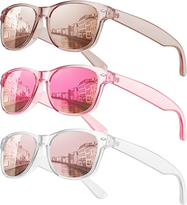 MEETSUN Classic Polarized Sunglasses for Women Men Trendy Retro Sun Glasses for Driving UV Protection (3 Pack)