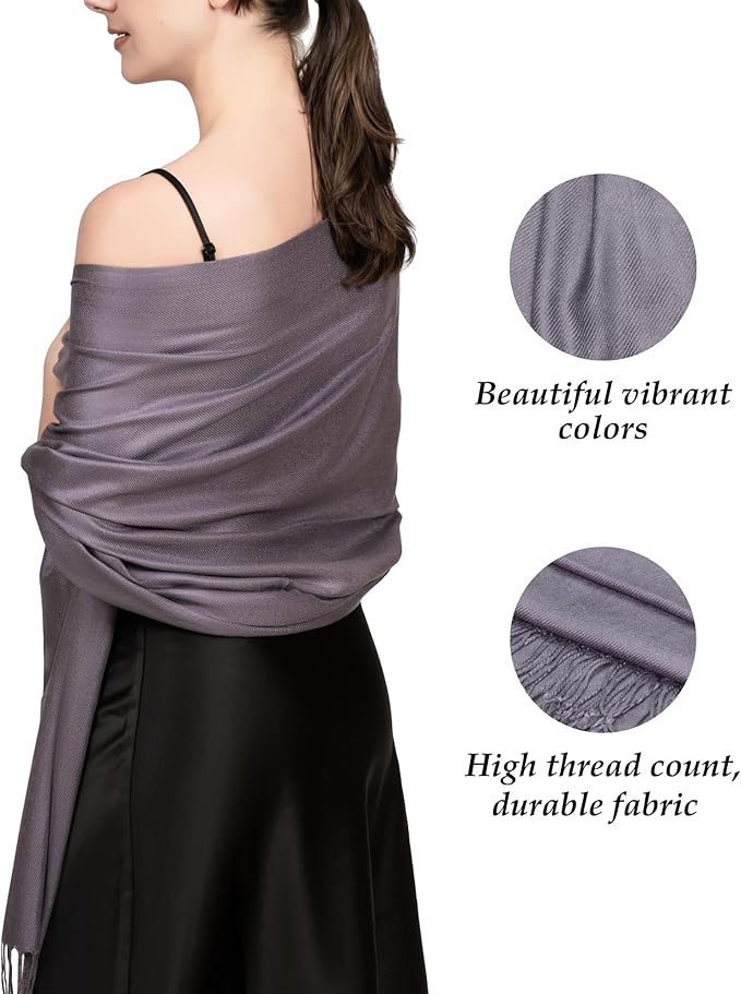 Achillea Soft Silky Pashmina Scarf for Women – Shawl Wrap for Evening Dresses, Bridesmaids, Weddings & Everyday Wear