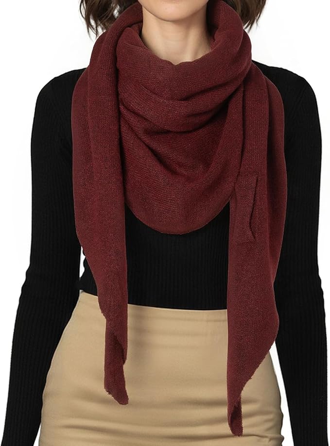 RIIQIICHY Shawl Wrap Women Pashmina Triangle Cape Knit Sweater Scarf for Fall Winter Fashion Accessory