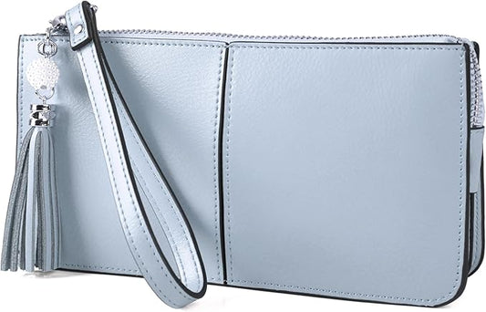 befen Genuine Leather Wristlet Clutch for Women Ultra-Slim Ladies Credit Card Holder Wallet Purses with RFID Protection