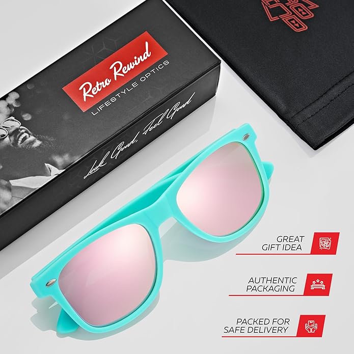 Retro Rewind Polarized Sunglasses for Men and Women - UV Protection Classic Sun Glasses