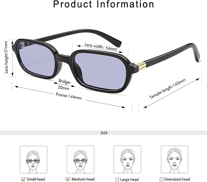 Retro Rectangular Sunglasses for Women Vintage Fashion Trendy Funny Small 90s Square Sunnies 2025 AP3698