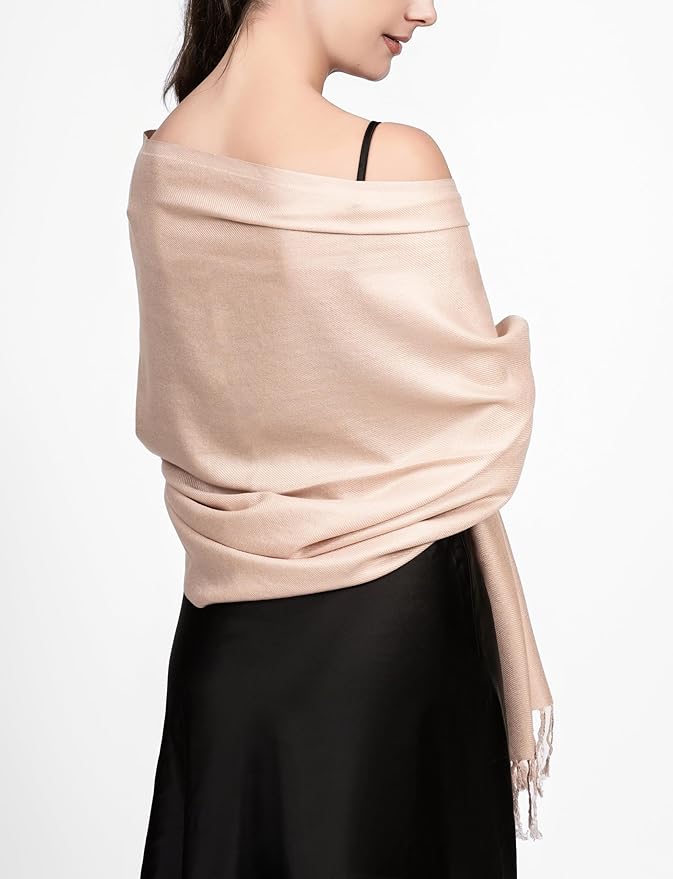 Achillea Soft Silky Pashmina Scarf for Women – Shawl Wrap for Evening Dresses, Bridesmaids, Weddings & Everyday Wear