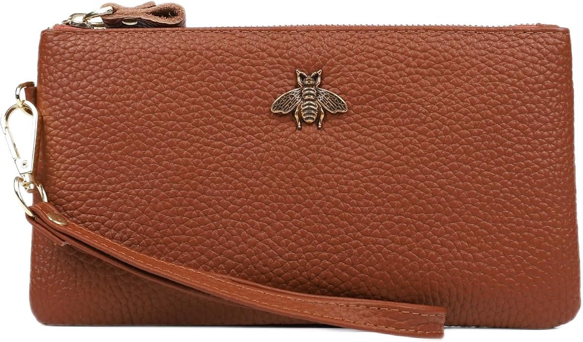 imeetu Women's Wristlet Clutch Purse Leather Cell Phone Wallet Handbag with Wrist Strap