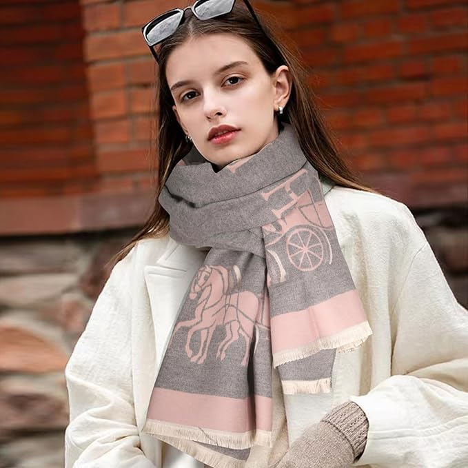 EXTREE Scarfs for Women Pashmina Silky Shawl Wrap for Evening Dressing Blanket Open Front Poncho Cape