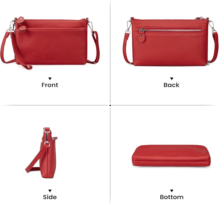 befen Genuine Leather Wristlet Clutch Wallet Purses with RFID Blocking, Small Crossbody Bags Shoulder Handbag for Women