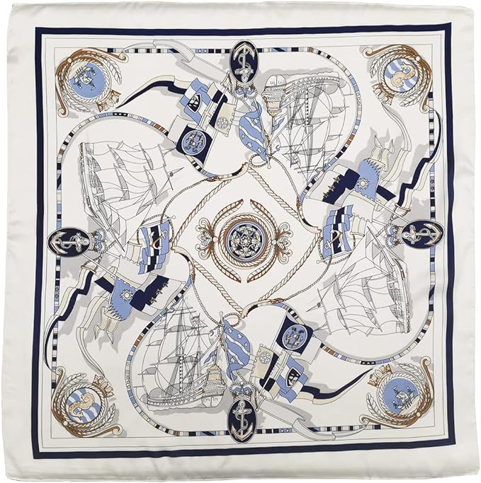 FONYVE Silk Feeling Scarf Medium Square Satin Head Scarf for Women 27.5 × 27.5 inches