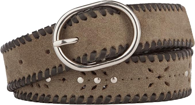 Lucky Brand Women's Embroidered Leather Belt | Stylish | Classic | Western-Inspired | American Heritage | Jean | Pant