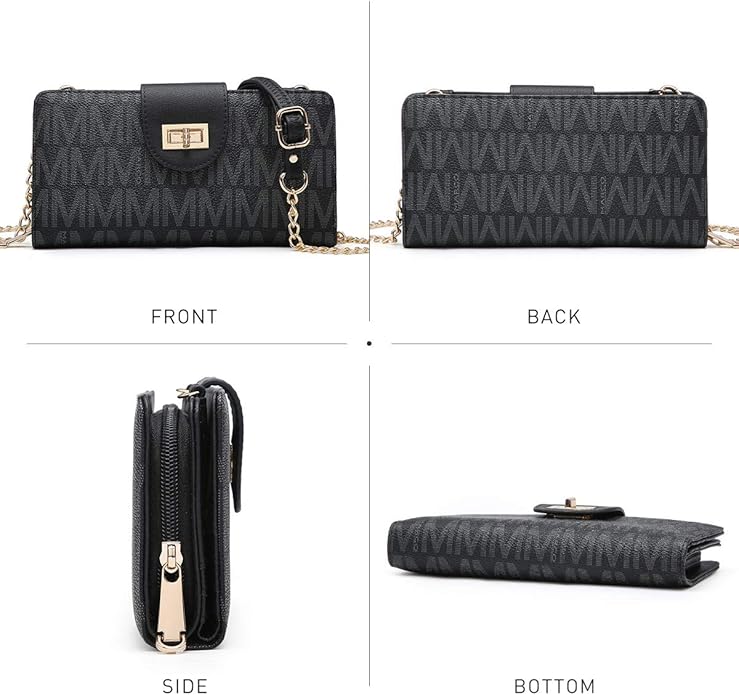 MKP COLLECTION Women Small Crossbody Shoulder Bag Zip Wallet Purse Handbags Clutch Credit Card Holder with Chain Strap