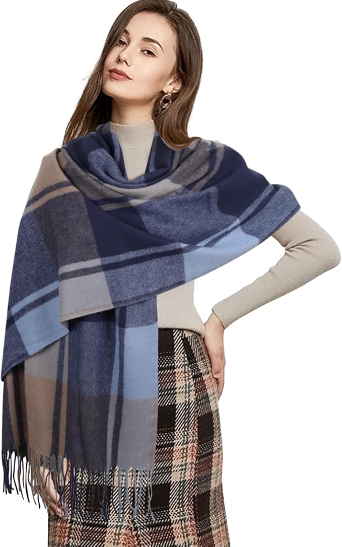 EXTREE Scarfs for Women Pashmina Silky Shawl Wrap for Evening Dressing Blanket Open Front Poncho Cape