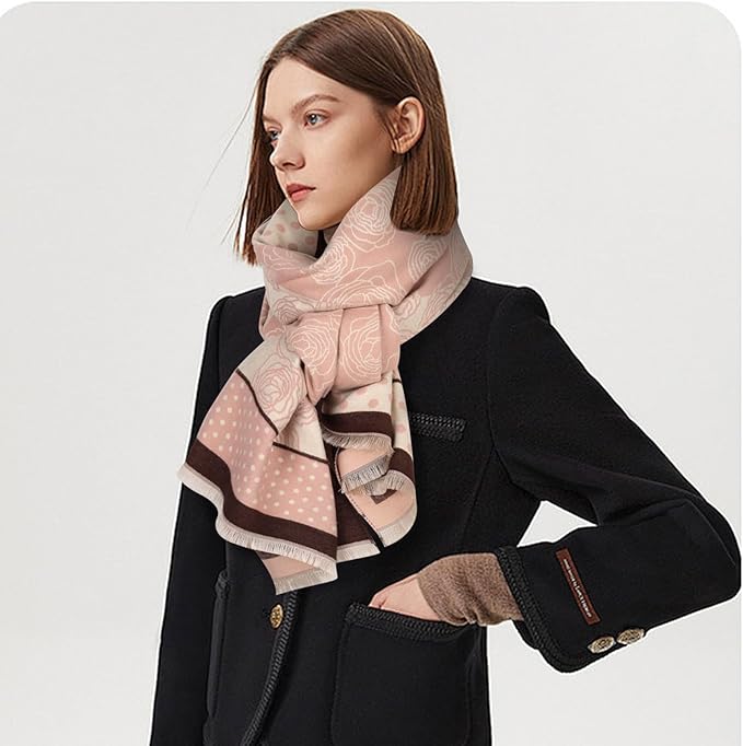 EXTREE Scarfs for Women Pashmina Silky Shawl Wrap for Evening Dressing Blanket Open Front Poncho Cape