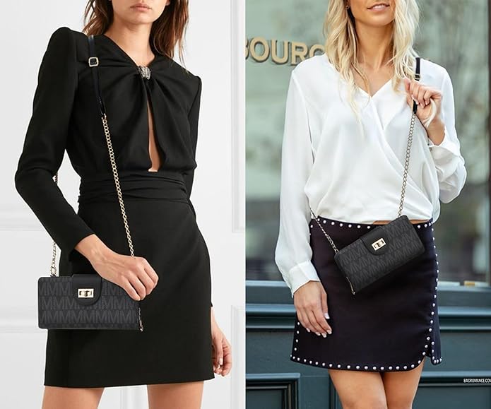 MKP COLLECTION Women Small Crossbody Shoulder Bag Zip Wallet Purse Handbags Clutch Credit Card Holder with Chain Strap
