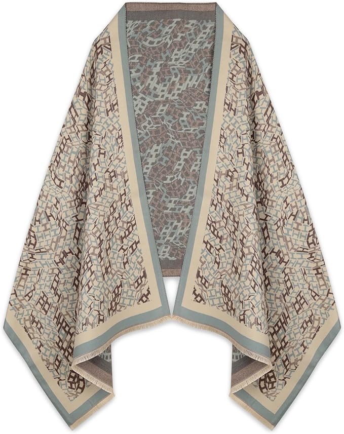 EXTREE Scarfs for Women Pashmina Silky Shawl Wrap for Evening Dressing Blanket Open Front Poncho Cape