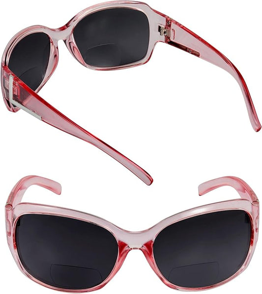 Bifocal Sunglasses 'The Fashionista' Women's Designer Outdoor Reading Glasses with UV400 Protection (2 Pack)