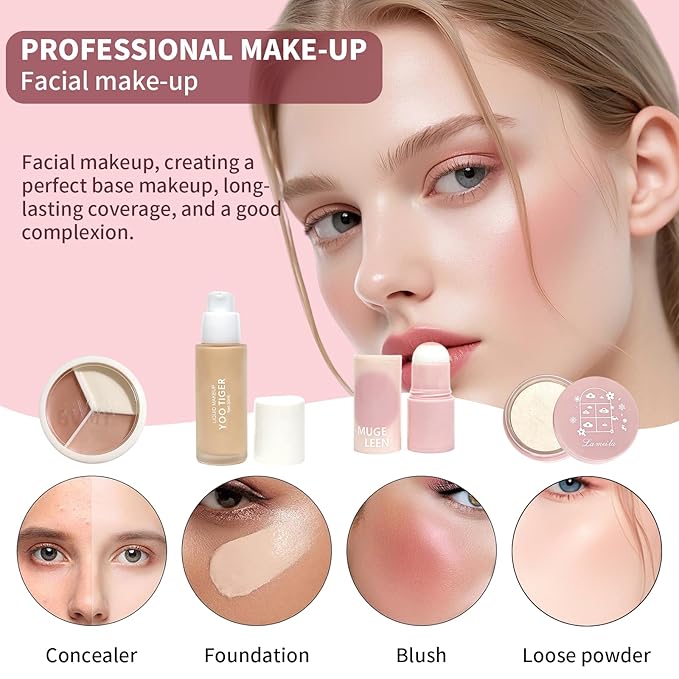 Makeup Kit for Women Full Kit Makeup Set for Teen Girls All In One Makeup Set Includes Foundation Eyeshadow Palette Lipgloss Eyeliner Stick Cosmetic Brush Set