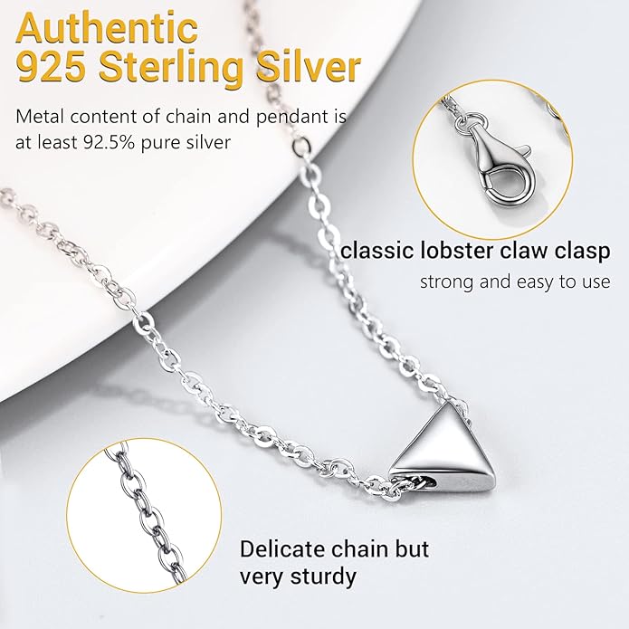 PROSILVER 925 Sterling Silver Necklace for Women | Dainty Delicate Adjustable Choker with Heart/Star/Moon/Vertical Bar Pendant, Hypoallergenic Tarnish Resistant Everyday Jewelry Gift for Her