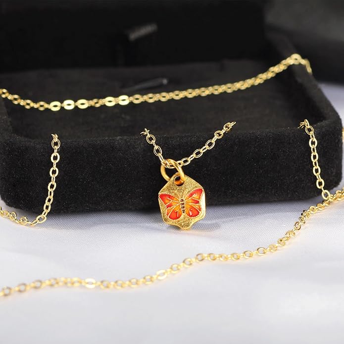 Dainty 18K Gold Plated Butterfly Necklaces Cute Gold Necklace for Women Simple Choker Jewelry for Women Trendy Jewelry Gifts
