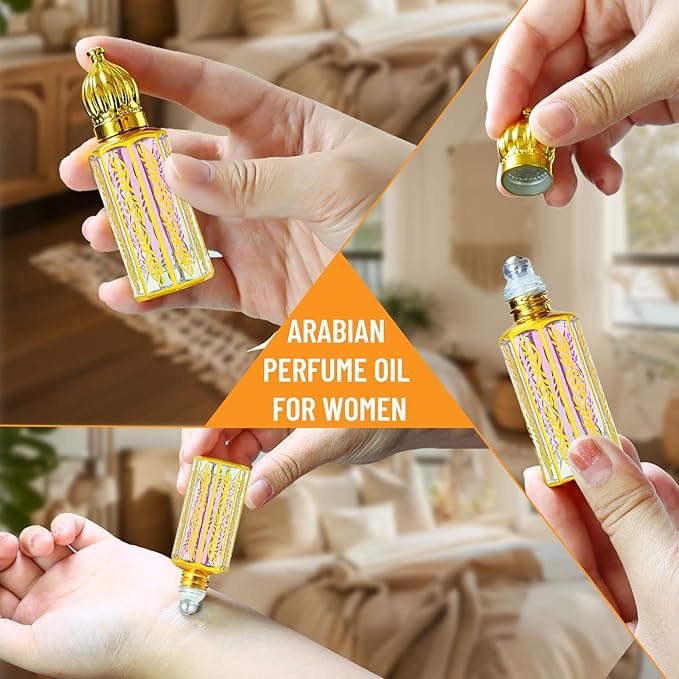 MR.A 3Pack Arabian Perfume for Women, Arabic Long Lasting Perfume Oil, Luxury Arab Parfume Oil for Women, Soft Parfume Arabe 1.2FL OZ baby purple, Pheromones Perfumes, Mini Perfumes Gift Set