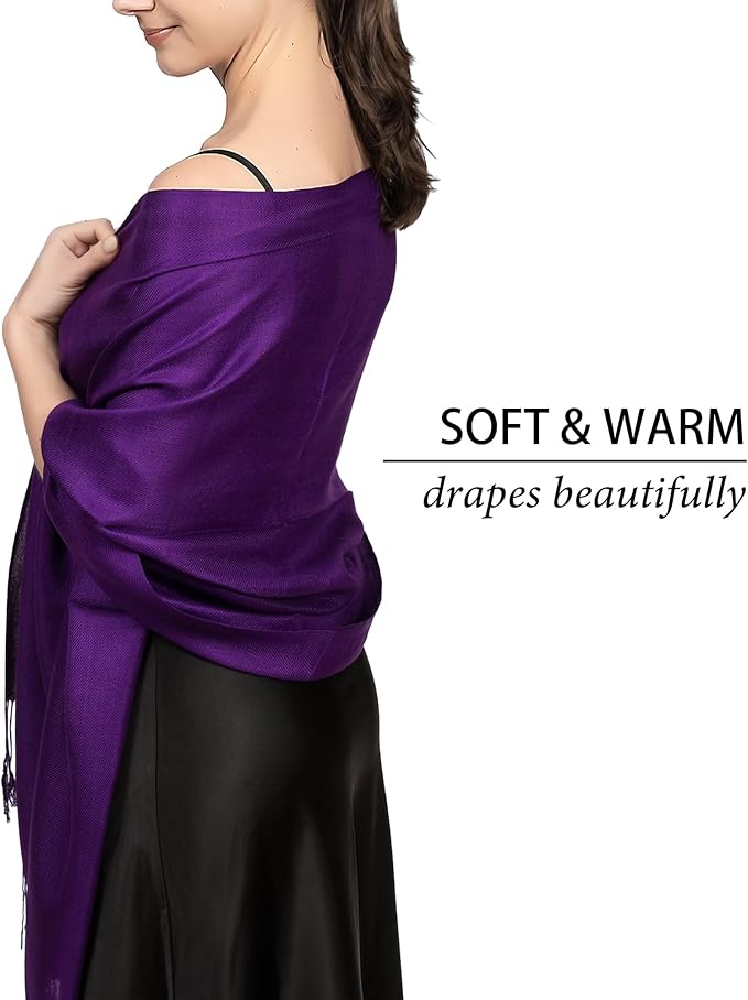 Achillea Soft Silky Pashmina Scarf for Women – Shawl Wrap for Evening Dresses, Bridesmaids, Weddings & Everyday Wear