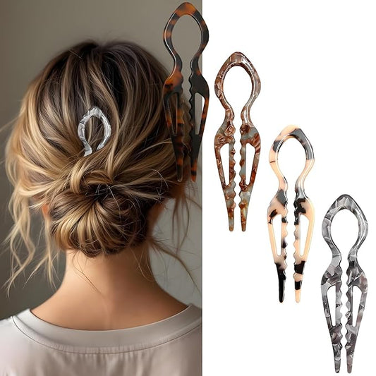 4Pcs French U Shaped Hair Pins - Hair Pin for Women - Elegant Women Hairs Accessories - French Hair Pins for Thick Hair