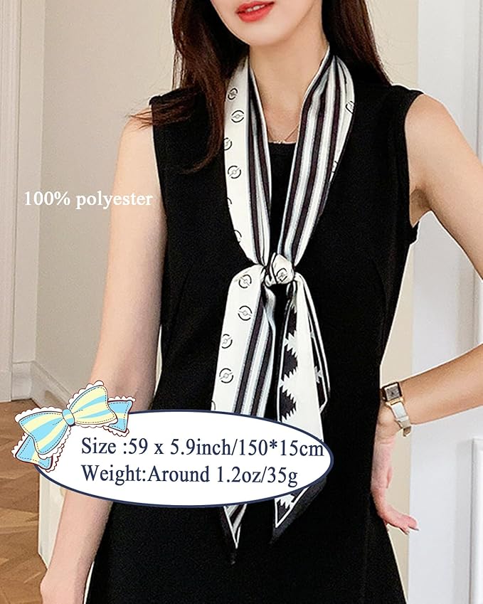 Purse Scarf For Handbags Head Scarves For Women's Hair Bags Scarfs Long Skinny Scarves Fashion Silky