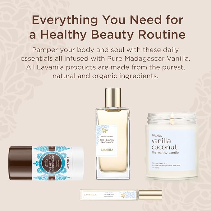 Lavanila Vanilla Coconut Perfume for Women 1.7 Fl Oz - Tropical Coconut, Tahitian Tiare Flower & Warm Vanilla Fragrance, Clean and Natural Eau de Parfum Made In USA