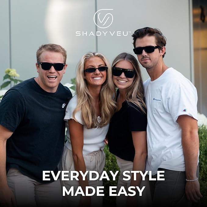 ShadyVEU Slim Classic Rectangular Sunglasses UV Protection 90’s Vintage Small Wide Retro Frame Fashion Shades