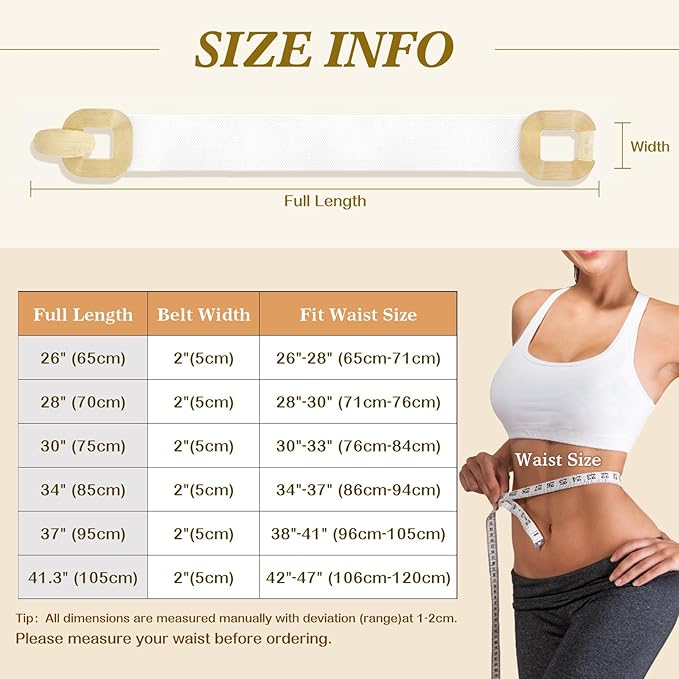 Glamorstar Women Wide Stretchy Belts Elastic Waist Belts for Dresses