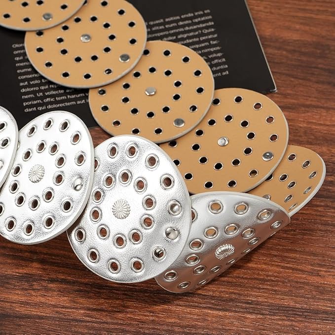 Wide Disc Belt for Women Vintage Hollow Boho Leather Belt Western Chunky Waist Belt Cowboy Metal Buckle Concho Belts