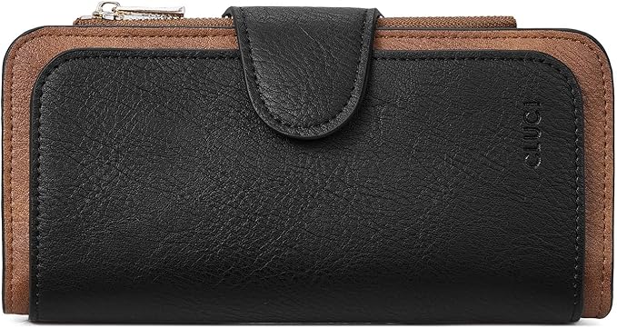 CLUCI Wallet For Women PU Leather RFID Blocking Womens Wallet Bifold Card Holder with ID Window Gifts for Women Birthday | RFID Blocking, Designer, Trifold, Card Holder, ID Window