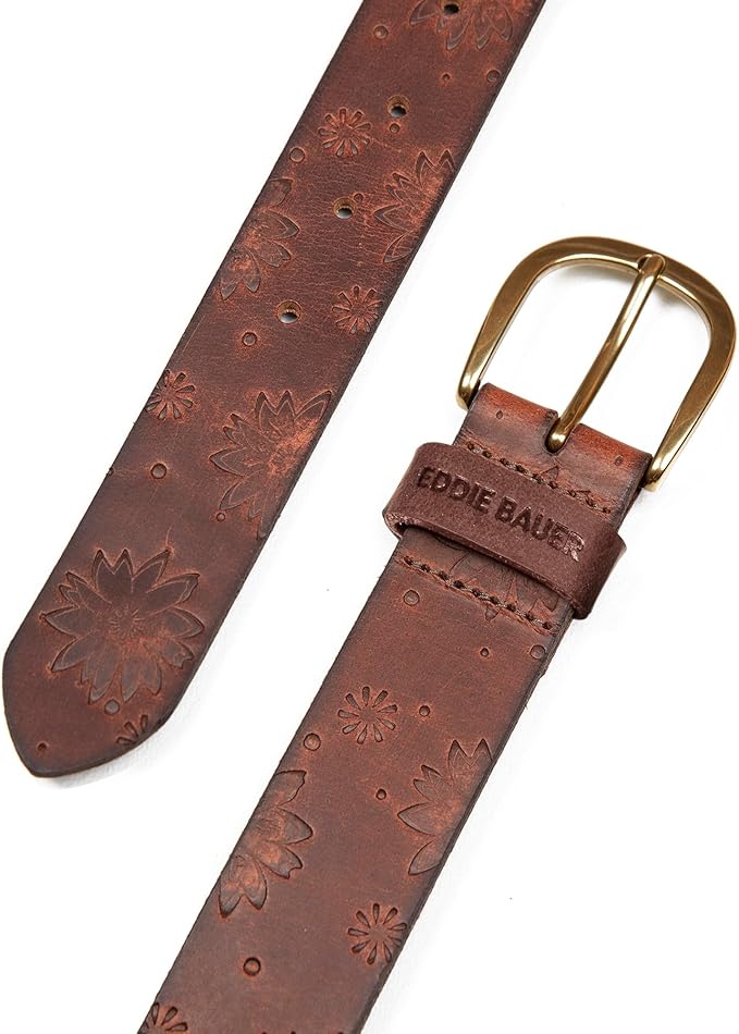 Eddie Bauer Women's Casual Leather Belts with Durable Metal Buckle