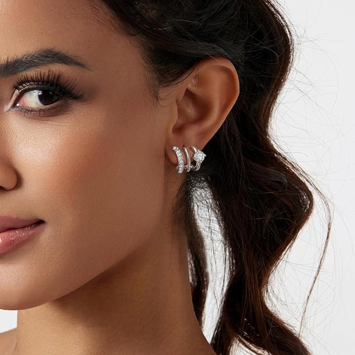 IMBOS Earrings for Women Trendy 14K Gold Stud Earrings Claw Earring Dainty Simple Minimalist Gold Earring Hypoallergenic Jewelry for Women Gifts