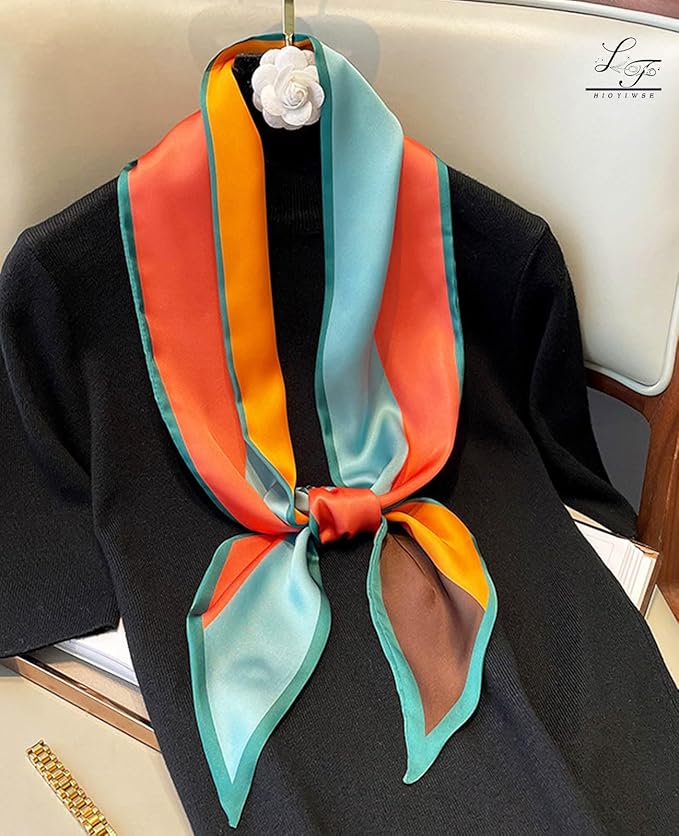 Head Scarf Hair Neck Scarves For Women Purse Bag Scarfs For Handbags Silky Long Thin Satin Headscarf Fashion