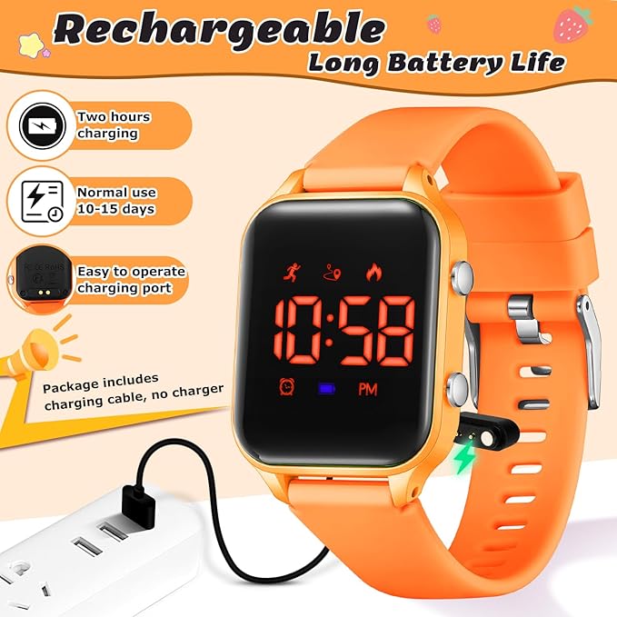 L LAVAREDO Kids Digital Watches for Boys Girls,Waterproof Sport Watch with Pedometer Stopwatch Vibration Alarm for Ages 5-13,No App Fitness Tracker Watch for Kids Teens Birthday Christmas Gifts